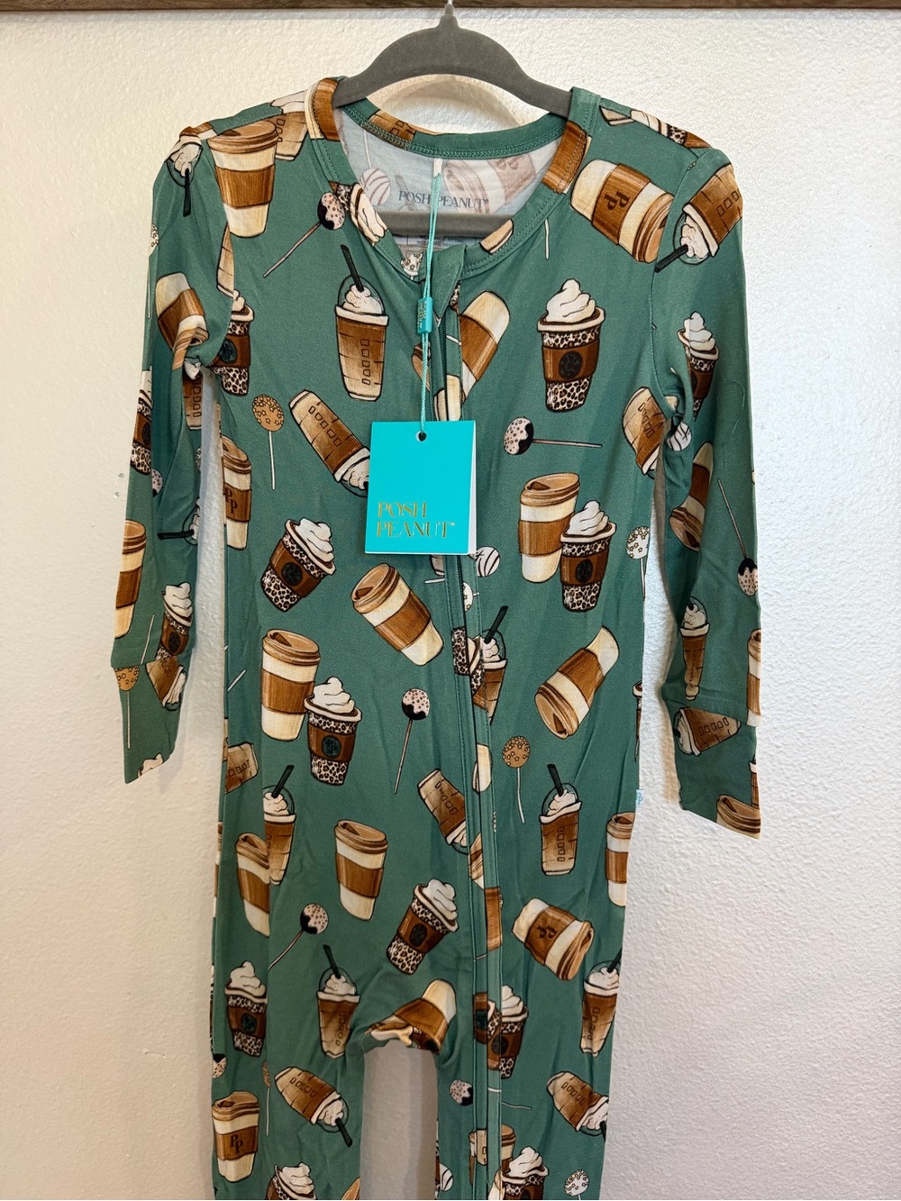 Posh Peanut Morning Brew “Starbucks” Green Coffee Cake Pop Dessert Print Pajama